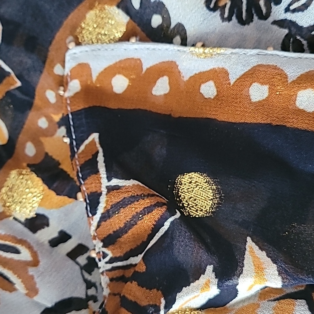 Farm Rio  Floral Tapestry Embroidered Bishop-Sleeve Blouse - Picture 10 of 10